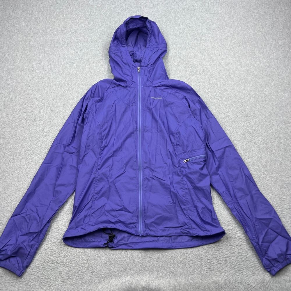 Patagonia Rain Jacket Womens Small* Purple Full Zip Unlined Hooded Windbreaker